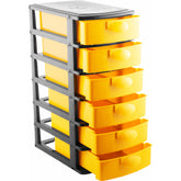 Organizador Plástico 6 Gavetas Preto E Amarelo - Vonder