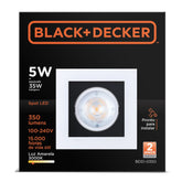 Spot LED Black 5W 3000K Quadrado Black+Decker
