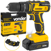 Parafusadeira Furadeira Impacto com Bateria 20V e 82 Peças PFV 078 Vonder