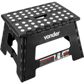 Banqueta Plástica Dobrável Preta Altura 220 mm Vonder