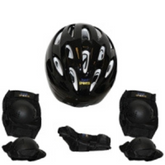 Kit de proteção radical Infantil c/ capacete tam. G preto Bel Sports