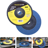 Disco Flap 180 mm G60 Fibra Cônico Azul Aço e Inox Tradestar