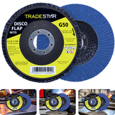 Disco Flap 115 mm G50 Fibra Reto Azul Aço e Inox Tradestar
