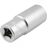 Soquete Estriado Encaixe 1/2" 24mm Longo Aço Cromo Vanádio Vonder 76mm Cromado Fosco Profissional