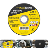 Disco de Corte 115 x 1,6 mm Furo 7/8" Aço e Inox Tradestar