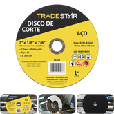 Disco de Corte 180 x 3 mm Furo 7/8" mm Metal Tradestar