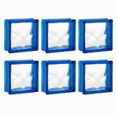 Tijolo de Vidro 19 x 19 x 8 CM Cloudy S-Color Azul 06 Unidades Tradestar