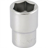 Soquete Sextavado 8mm Encaixe 1/2" Vonder Aço Cromo Vanádio Cromado Fosco Curto Peça Hexagonal