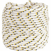 Corda Multifilamento Trançada Vonder 10,0mm x 220 m 10,0kg Branca Detalhes em Preto e Amarelo