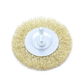 Escova Circular 75 x 10 mm Aço Latonado com Haste Tradestar