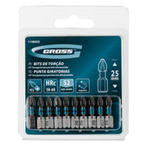 Bits PZ2 Torção Impacto 25mm 10 Unidades Aço Japonês S2 58-60HRC Gross