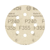 Disco De Lixa Bosch Pro F355 125mm Grano 240 - 5 Unidades