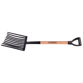 Forcado Metálico Para Cascalho Tramontina 10 Dentes 71cm Aço Carbono Cabo Madeira