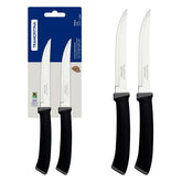 Conjunto De Facas Para Churrasco Tramontina Felice 02 Peças Aço Inox Cabo Polipropileno Preto