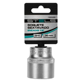 Soquete Sextavado 1/2'' 30mm Cromo Vanádio Com Clips Plástico Alta Durabilidade