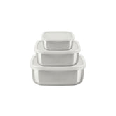 Jogo De Potes Freezinox 3 Peças Quadrados Aço Inox Tampa Plástica Tramontina