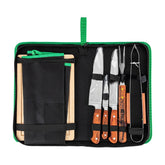 Kit Churrasco Inox 7 Peças Facas Pinças Garfo e Tábua de Corte Palisad 7914955