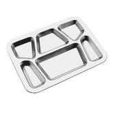 Bandeja Tramontina Service Em Aço Inox Com 6 Divisórias Para Refeições E Hospitais