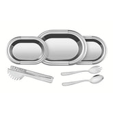 Kit Para Servir Tramontina Ciclo 6 Peças Em Aço Inox Alto Relevo Brilho