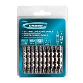 Bits Ponta Dupla Ph2-Ph2 45mm Aço Rápido 10 Unidades – Parafusadeira e Furadeira