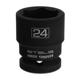 Soquete De Impacto 1/2'' 24mm Sextavado Cromo Molibdênio Stels Durável