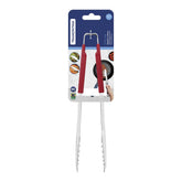 Pegador Tramontina Utilità 28 cm Aço Inox com Cabo Emborrachado Vermelho para Saladas e Churrasco