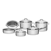 Jogo De Panelas 6 Peças Tramontina Solar Aço Inox Fundo Triplo Indução Forno 260°C
