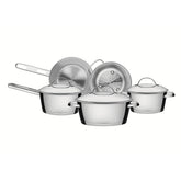 Jogo De Panelas Tramontina Allegra Aço Inox Fundo Triplo 5 Peças Indução