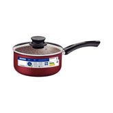 Panela Alumínio Antiaderente Starflon Max 1,6 L 16 cm Vermelha Paris Tramontina Com Tampa De Vidro