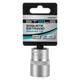 Soquete Estriado Stels 1/2'' 21mm Aço Cromo Vanádio Alta Resistência