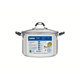 Caçarola Tramontina Astro Silicone Fundo Triplo Aço Inox 20 Cm 3,6 L Com Tampa De Vidro Indução