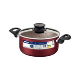 Caçarola Tramontina Paris Antiaderente Starflon Max Vermelha 20 cm 2,9 L com Tampa de Vidro