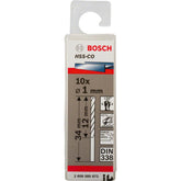 Broca Para Metal Bosch Hss-Co Aço Rápido 1mm 10 Peças