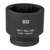 Soquete Impacto 80mm 1'' Cromo Molibdênio Stels 1405755 40-46 HRC