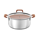 Caçarola Tramontina Romagna Inox Com Cerâmica 24 cm 5,24 L Fundo Triplo Compatível Com Indução