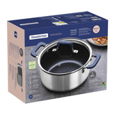 Caçarola Tramontina Romagna Inox Alumínio 24 cm 5,24 L Antiaderente Cerâmica Black Stone Indução