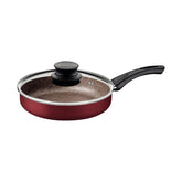 Frigideira Reta Tramontina Paris Antiaderente Starflon Max 22 Cm 1,7 L Vermelha Com Tampa Vidro