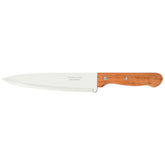 Faca Chef Tramontina Dynamic 8 Polegadas Lâmina Aço Inox Cabo Madeira Natural Cozinha Profissional