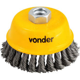 Escova Copo 4'' Rosca M14 8500Rpm Aço Inox Torcido Vonder