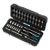 Jogo de Ferramentas 42 Peças 1/4 Gross 1414655 Catraca 120 Dentes Maleta Plástica Aço CrV