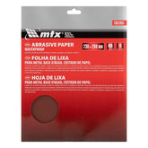 Folha de Lixa para Metal Grão 400 230x280mm 10 Peças Base de Papel MTX 7561855
