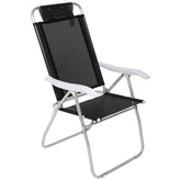 Cadeira de Praia Reclinável Prosa Mormaii Preta Bel Alumínio 120kg 4 Posições Confortável