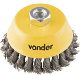 Escova copo torcida 3" rosca m14 polido 12500rpm Vonder