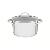 Caçarola Funda Tramontina Una 20 cm 3,6 L Aço Inox Fundo Triplo Tampa Vidro Indução Profissional