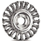 Escova Circular Arame Entrançado 4.1/2''x1/2'' 20 Tranças 0.5mm Tramontina PRO para Desbaste e Acabamento
