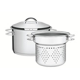 Jogo Cozi-Pasta Tramontina Solar Aço Inox Fundo Triplo 2 Peças 24 Cm Indução