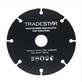 Disco Tungstenio 110 mm para Madeira Furo 20 mm Tradestar