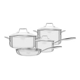 Jogo De Panelas Tramontina Grano Glass 4 Peças Aço Inox Corpo Triplo Indução Forno 260 Graus