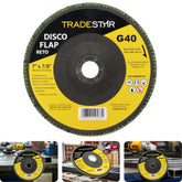 Disco Flap 180 mm G40 Fibra Reto Aço Tradestar