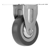 Rodízio De Borracha Cinza Fixo 75mm 3'' 45kg Polipropileno Zincado Durável MTX